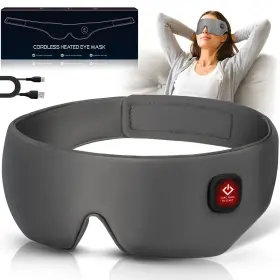 Mutilplx 768523049820 Silk Cordless Heated Eye Mask Washable Sleep Warm Compress Sof