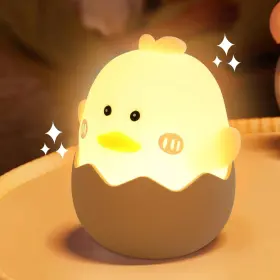 Muyfio 750656175071 Cute Eggshell Ducks Night Light For Kids Led Silicone Lamp With White