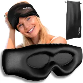 Myhalos 065011264228 3d Mulberry Silk Sleep Mask For Women And Men With Cups Blackout - Eye Ma