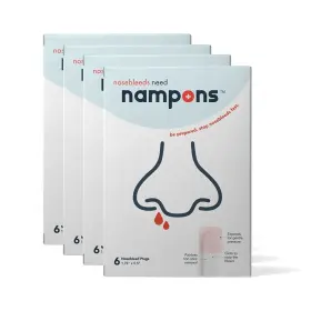 Nampons 648722634778 Nosebleed Stoppers - 24 Nose Bleed Plugs With Clotting Agent To Stop