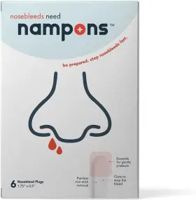 Npr-6 Nampons Nosebleed Stoppers - 6 Nose Bleed Plugs With Clotting Agent To Stop