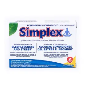 Nartex 844827000085 60 Count Homeopathic Stress Relief Tablets For Sleep Nervousness Worry