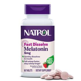 Natrol 047469058654 12/27 5mg Fast Dissolve Tablets Melatonin Strawberry Flavor