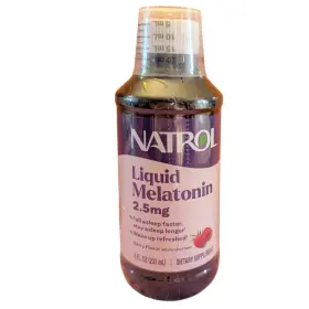 2027 Natrol 047469074050 Liquid Melatonin 2.5 Mg Berry Flavor 8 Fl Oz Exp 04/2027 Sleep Aid
