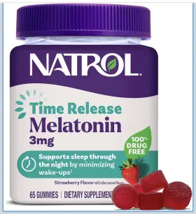 Natrol 047469081676 2x Time Release Melatonin Gummies Sleep Support For Adults 3 Mg Melaton