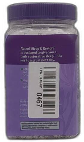 Natrol 047469083588 2027-8-1 Sleep And Restore Magnesium Glycinate Blend Gummies