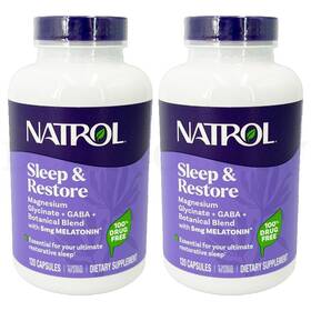 Natrol 047469085551 Sleep And Restore Magnesium Gaba 120 Capsules Each Lot Of 2