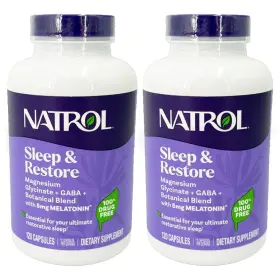 Natrol 047469085551 Sleep And Restore Magnesium Gaba 120 Capsules Each Lot Of 2