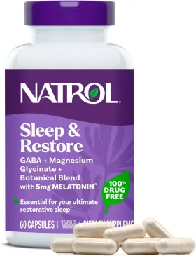 Natrol 445045417438 Sleep And Restore Capsules - Calm Magnesium Glycinate Aid