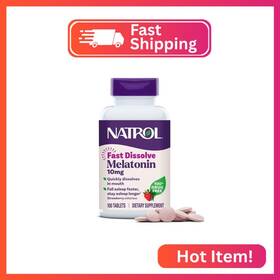 Natrol 7229.911 Melatonin 10mg Fast Dissolve Tablets - Strawberry Flavor 100 Count Slee