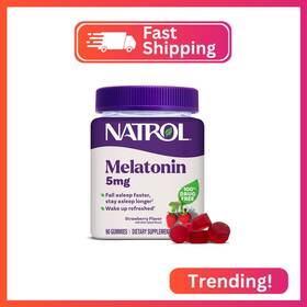 Natrol 7332 Melatonin Gummies Sleep Support 90 Strawberry-flavored Adult