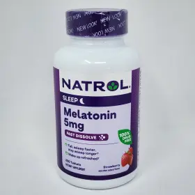 7605.901 Natrol Melatonin 5 Mg Fast Dissolve Strawberry Flavor 200 Chewable Tablets