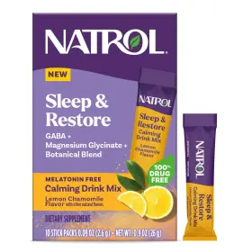Ntl08356 Natrol Sleep Restore Calming 03/2027 Drink Mix With Magnesium Glycinate