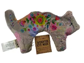 Natural Life 614390730197 New Very Soft Weighted Eye Mask Cat Shape Floral Heat Or Freeze