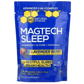Nsk13094 Natural Stacks Magtech Sleep Lavender Berry 14 Stick Packs 0.28 Oz 7.8 G Each