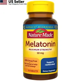 Nature Made 031604011901 Melatonin 10mg Maximum Strength Sleep Aid Tablets 70ct Drug Free