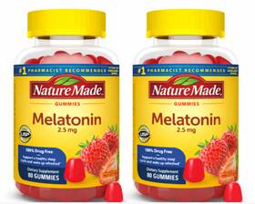 Nature Made 031604042103 2x 9/27 Melatonin Gummies 2.5 Mg 100% Drug Free Sleep Aid For Adult