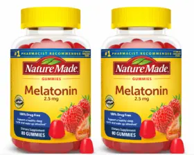 Nature Made 031604042103 2x 9/27 Melatonin Gummies 2.5 Mg 100% Drug Free Sleep Aid For Adult