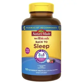 Nature Made 031604042509 Wellblends Back To Sleep 120 Fast Dissolve Tablets X 05/26
