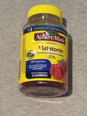 Nature Made 0318709 Melatonin Sleep Aid Gummies 10 Mg 40 Count Usp Verified Gluten Free