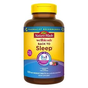 Nature Made 1533854 Wellblends Back To Sleep 120 Fast Dissolve Tablets - Free Shipping