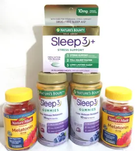 Nature S Bounty 074312012747 5pk Variety Natures Sleep 3 And & Made Melatonin Gummies Tablets