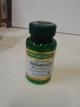 Nature S Bounty 074312528026 Natures Melatonin 100% Drug Free Sleep Aid 10 Mg 45 Ct. Exp 9/24
