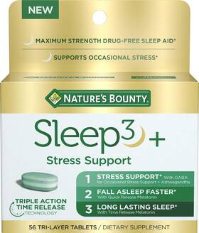 Nature S Bounty 30224 Natures Stress Support Plus Melatonin 56 Count Pack Of 1 N/a