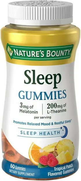 593871 Natures Bounty Sleep Complex Gummies Melatonin 3mg Tropical Punch 60 Ct 2pack