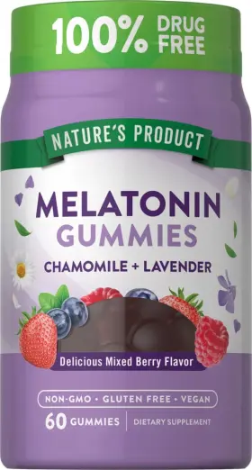 Natures Truth 840093123442 Melatonin Chamomile Plus Lavender Gummies Delicious Mixed Berry 60