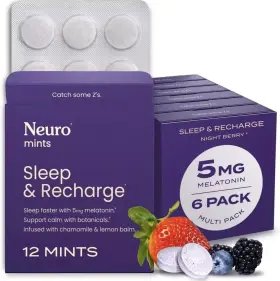 Neurogum 850042893043 Neuro Melatonin 5mg Sleep And Recharge Mints 6 Pack 72 - Fast Dissolve Neurogum 850042893043 Neuro Melatonin 5mg Sleep And Recharge Mints 6 Pack 72 - Fast Dissolve