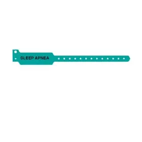 Wb-0049 Nevs Wristband - Poly Sleep Apnea 1-1/8 Inch X 10-1/4 Aqua With White