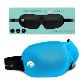 Nidra 860009850705 Sleep Mask For Men Women Blue 3d Blackout Sleeping Contoured Eye