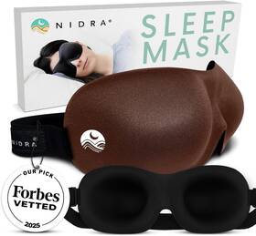 Nidra 860009850712 Contoured Sleep Mask Zero Pressure Fit Light Blocking - Standard Brown