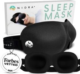Nidra 866091000301 Contoured Sleep Mask Zero Pressure Fit Light Blocking - Small Black