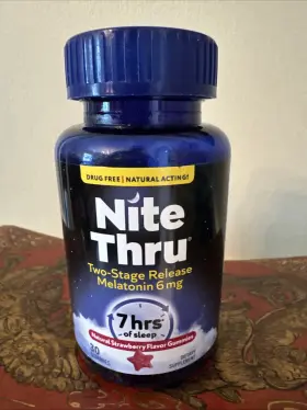 Nite Thru 372917000108 Two Stage Release Melatonin Sleep Aid 30 Capsules 8/26
