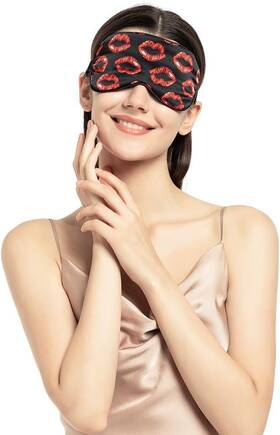 Nmm Global 1045793 100% Mulberry Silk Sleep Mask Blackout Cute Natural Sleeping M Kiss