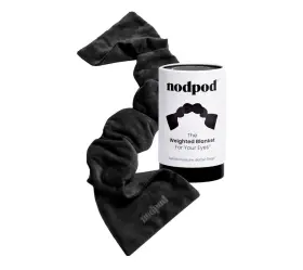 00504 Nodpod Weighted Sleep Mask Black Pima Cotton Soft Touch Velvet 8.9oz