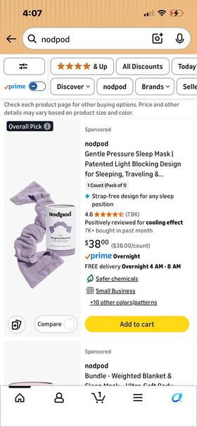Nodpod Lpn0538157182 Weighted Blanket For Your Eyes Single Sleep Mask - Black