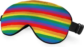 6601 Nohshe Rainbow Striped Sleep Eye Mask Lgbt Flag Color Stripes Art Silk Sleepin