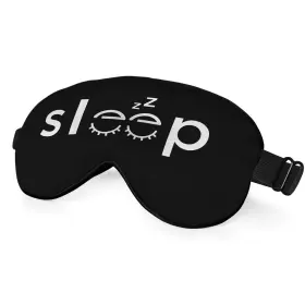 Nohshe 717020399198 Sleep Warning Silk Eye Mask Cute And Simple Black With Ad