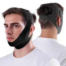 Csfs-4.0 Noiko Anti Snoring Chin Strap Adjustable High Elasticity Traceless M Black