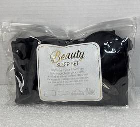 Nordstrom Q52262bk Beauty Sleep Set- Satin Pillowcase Eye Mask Claw Clip 3 Salon Clips