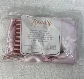 Q52262bls Nordstrom Beauty Sleep Set- Satin Pillowcase Eye Mask Claw Clip 3 Salon Clips