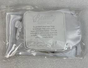 Nordstrom Q52262w Beauty Sleep Set- Satin Pillowcase Eye Mask Claw Clip 3 Salon Clips