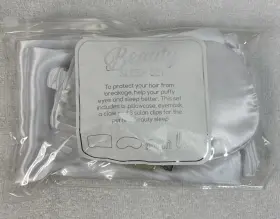 Q52262w Nordstrom Beauty Sleep Set- Satin Pillowcase Eye Mask Claw Clip 3 Salon Clips
