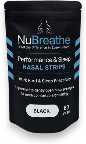 Nubreathe 199284252769 Nasal Strips 60 Count Hypoallergenic Performance For Athletes And Sl