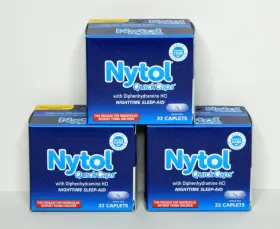 Nytol 042037103439 3 Quick Caps With Diphenhydramine Hci Nighttime Sleep Aid 32 Caplets