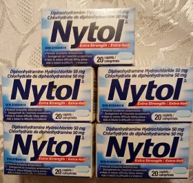 Nytol 042037103453 Caplets Extra Strength - 5 Boxes 20 Each Expire June 2026