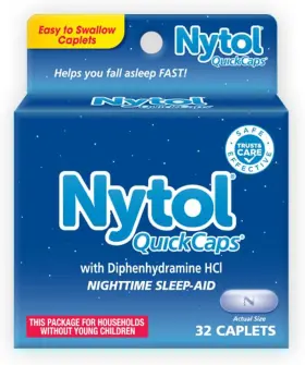 Nytol 696565420201 Quick Caps Nighttime Sleep Aid Helps You Fall Asleep Fast 32 Caplets